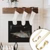 Stockings Hangers Metal Christmas Sock Hook Hanger Mantelpiece Xmas Stocking Clips Adjustable Party Christmas Supplies