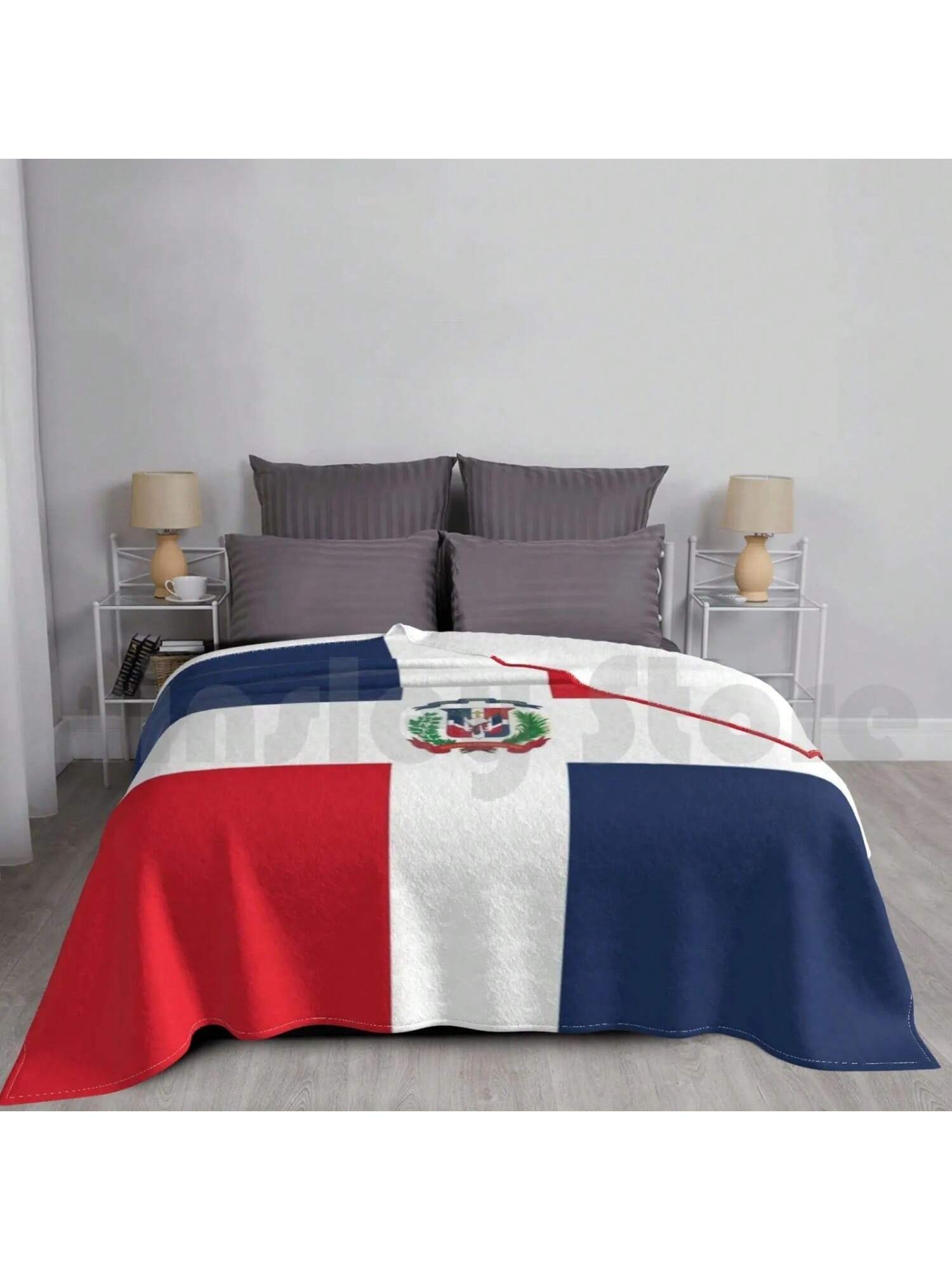 Доминиканская Республика Плед Супер Мягкий Теплый Легкий Тонкий Доминиканская Республика Герб Эспаньола Большие Антильские острова 75X95CM