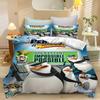 Set Copripiumino Madagascar Set Biancheria da Letto Set Piumone Matrimoniale 3D Set Biancheria da Letto per Bambini