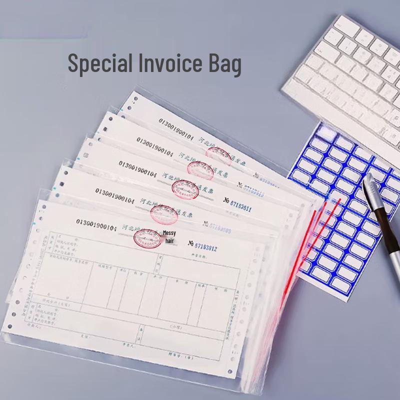 Transparent Self-Sealing Invoice Document Bags