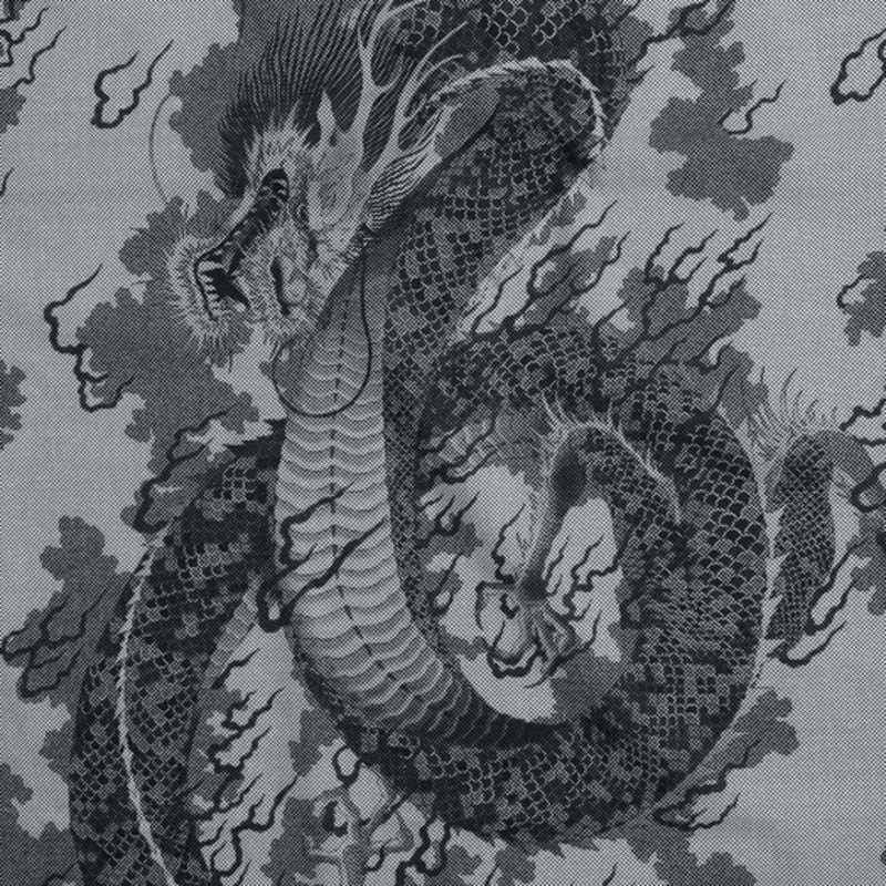 MAYA SAPANA Dragon Cotton Long Scarf (Black)