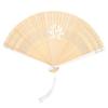 Folding Bamboo Hollow Hand Tassels Fan Summer Hot Day Cooling Tool DecorationWhite