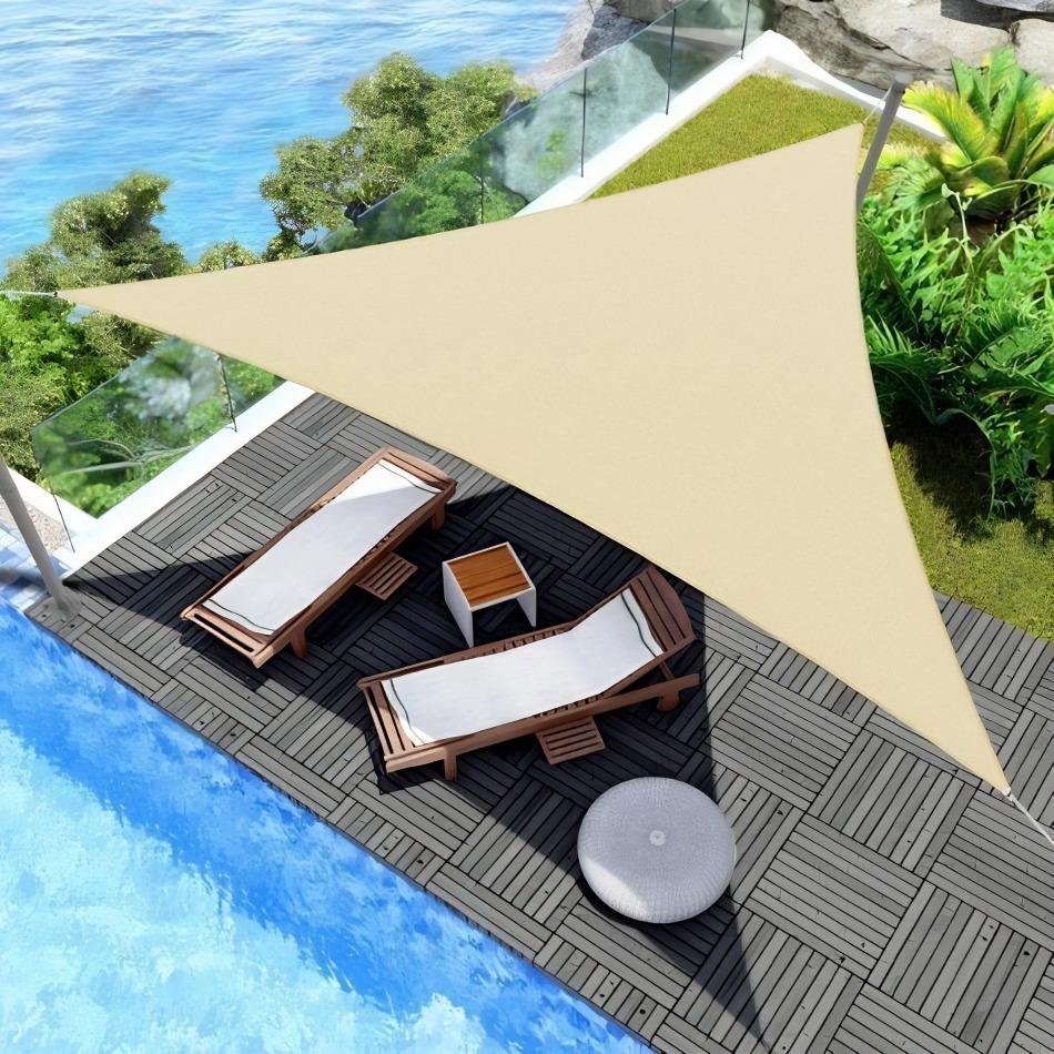3x3x3m 4x4x4m Sun Shade Sail Triangle UV Block Canopy for Patio Poolside Garden Waterproof and Breathable Outdoor Shade Bar Party Decoration Tent