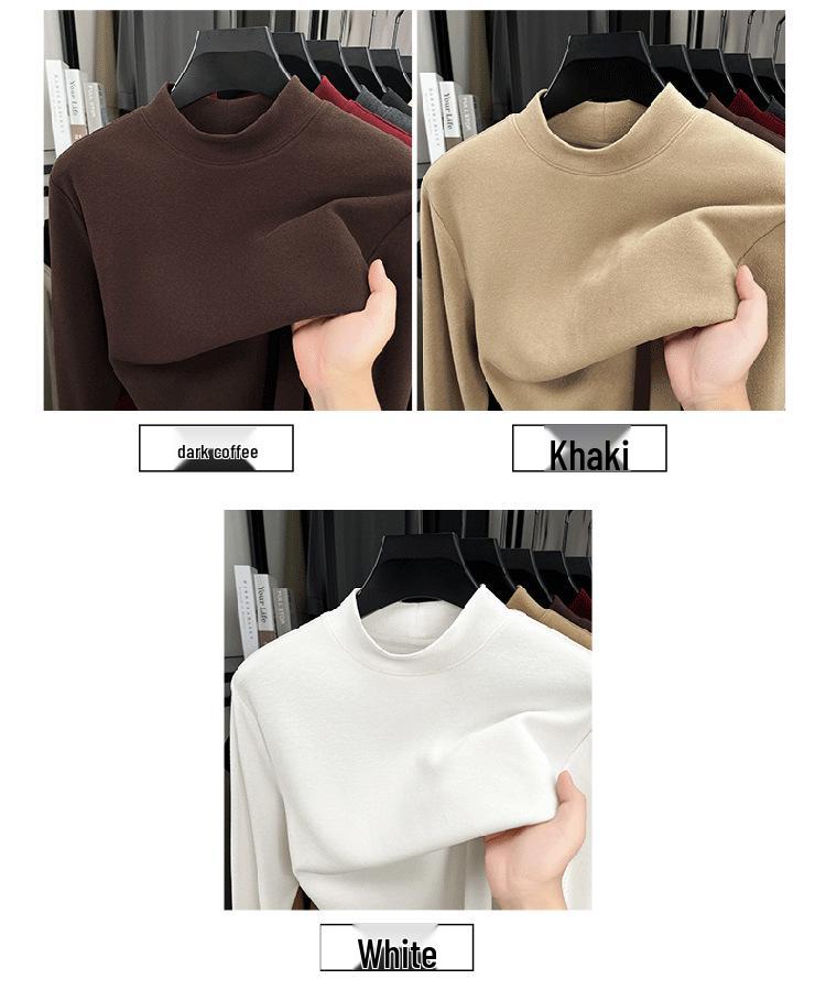 Men's Antibacterial Mulberry Silk & Wool Half-High Neck Sweatshirt