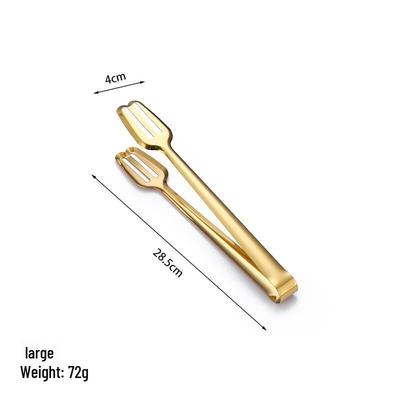 ZISIZ Large Gold Stainless Steel Food Tongs