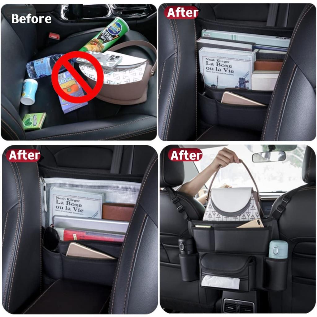 EXCEREY Car Hanging Bag, Seat Pocket, Front Row Seat Bag, Multi-functional Storage Box, Car