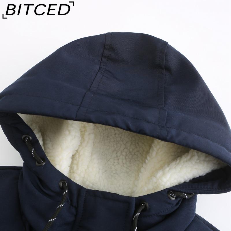 BITCED Women's Hooded Shearling-Lined Parka Coat Winter Warmth Waist-Defining Women's Cotton-Lined Jacket