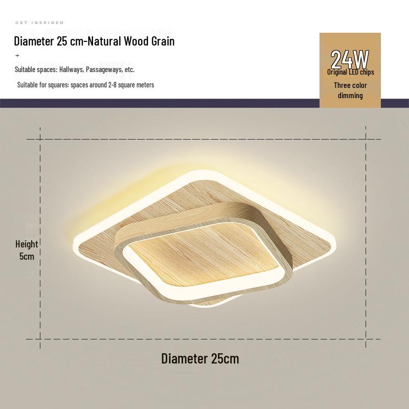 Nordische minimalistische Deckenleuchte für Flure, Eingänge, Balkone und Garderoben - Schwarz-Weiß-Design.