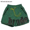 Auf Lager RHUDE Letter Print Lässige Colorblock Lockere Strandshorts