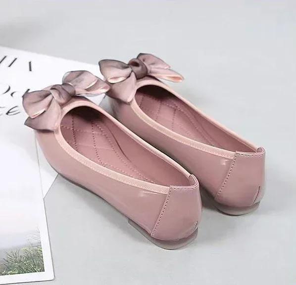 Fashion Elegant Party Women's Flat Shoes Glossy Black Shallow Anti-slip Leather Casual Slip-on Offer 2025 Summer Young Ladies Footwear