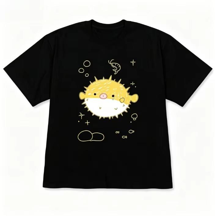 Unisex Kawaii Sea Creature Graphic Tshirt Cute Shark Octopus Jellyfish Seahorse Puffer Print Casual Ocean Short Sleeve Tee