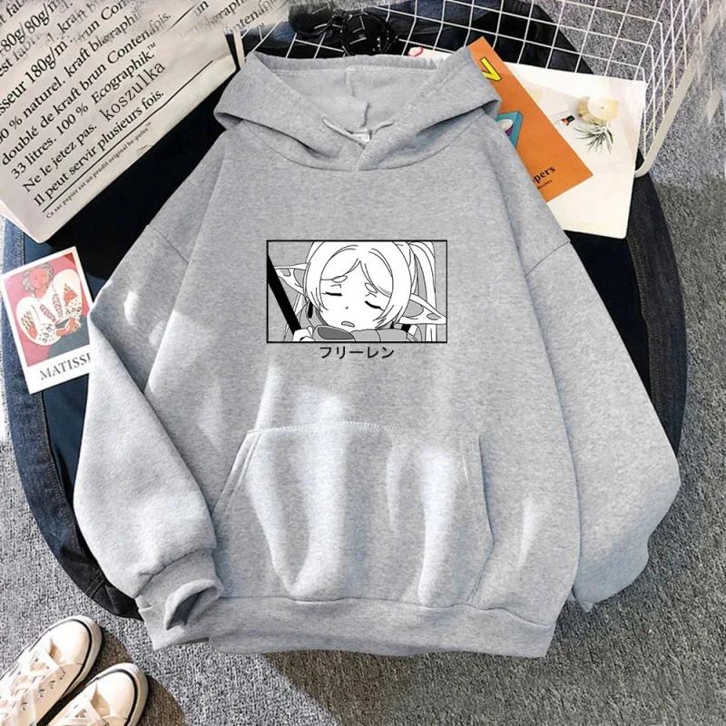 Men's Japanese anime Frieren hoodie fashionable long-sleeved sweatshirt Harajuku casual streetwear comfortable sweatshirt