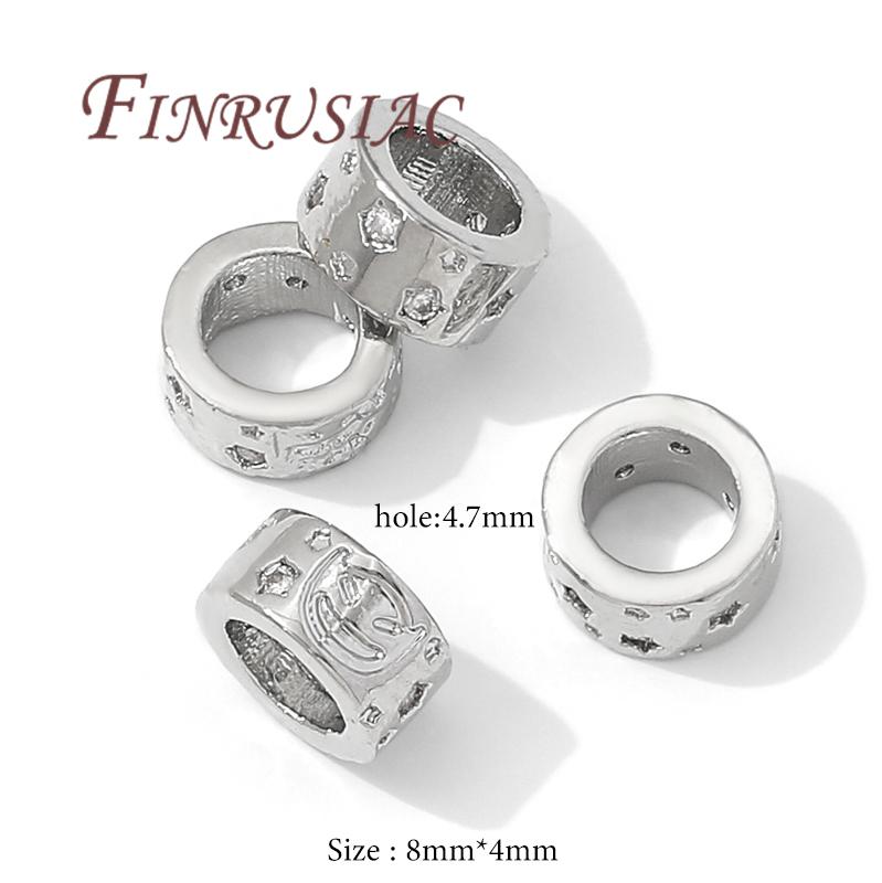 8mm*4mm 18K Gold Plated Large Hole Beads,Necklace Beads,Spacer Beads For Jewelry Making,DIY Beading Accessories 2 pieces