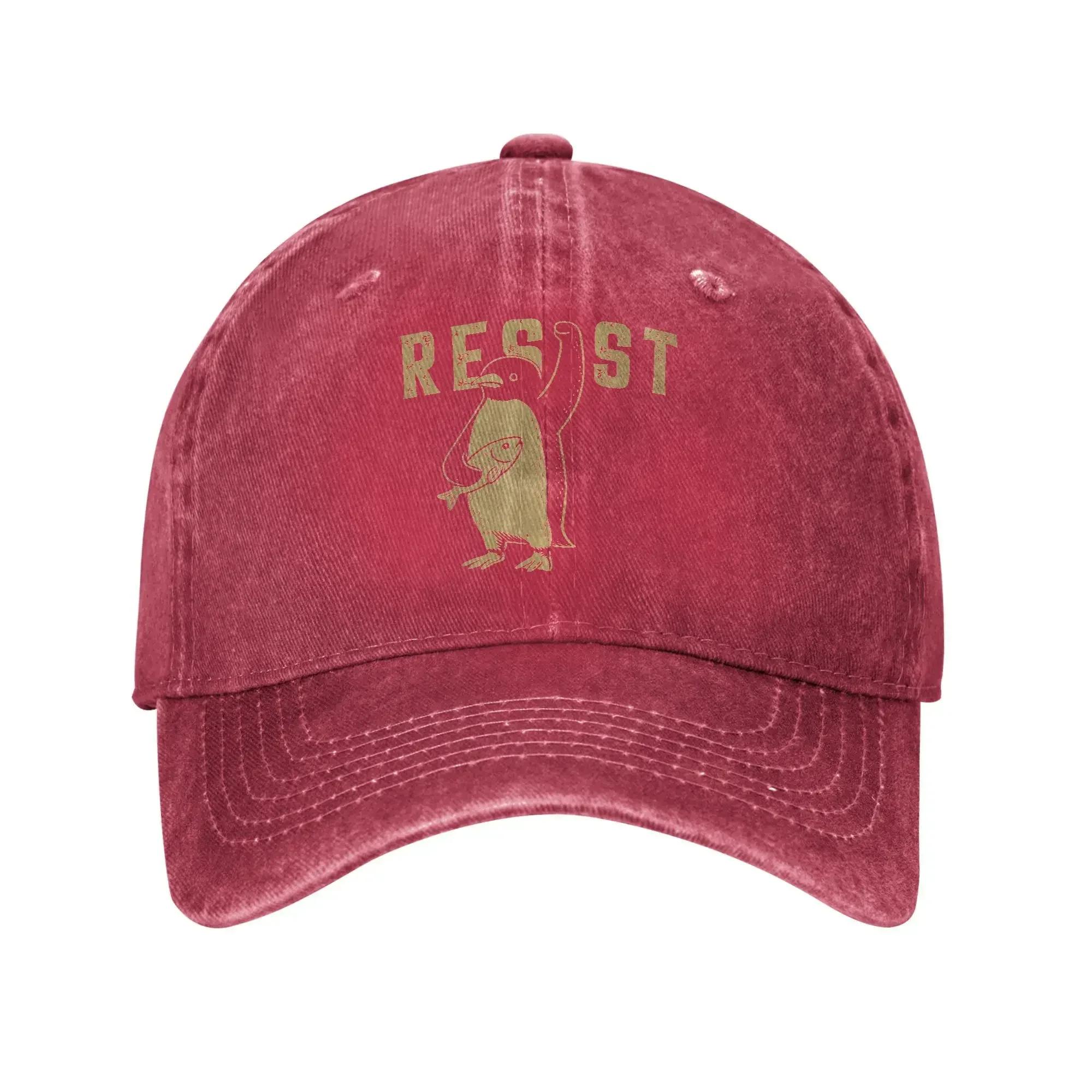 Resist Penguins Activism Graphic Sun Baseball Cap Summer We Stand With Penguins Hat Adjustable Snapback Cap Unisex Baseball Caps One Size