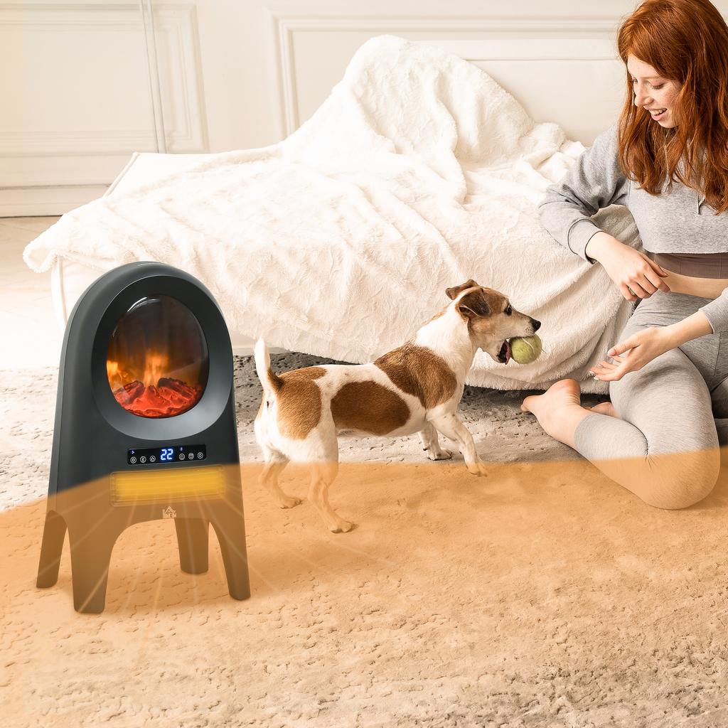Fan Heater with 3 Heating Modes with 3 Adjustable Temperatures, 33.7x25.5x60.4 cm, Black