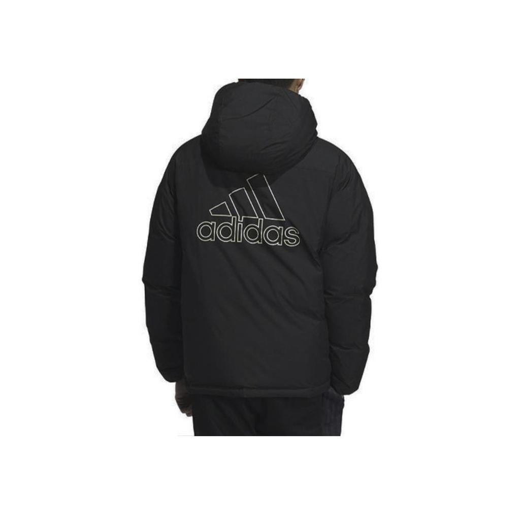Adidas Reversible Double-Sided Wear Long Sleeve Down Jacket With Back Logo Print Men Outerwear Light-Khaki Black IS0371