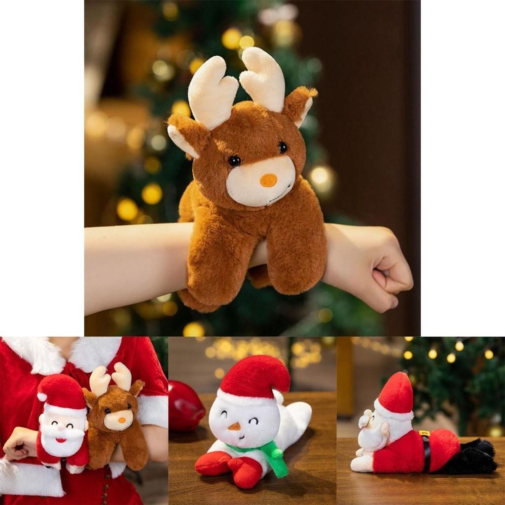 Adorable Santa Claus Plush Toy With Wrist Paddle Bracelet Soft And Short Plush Material