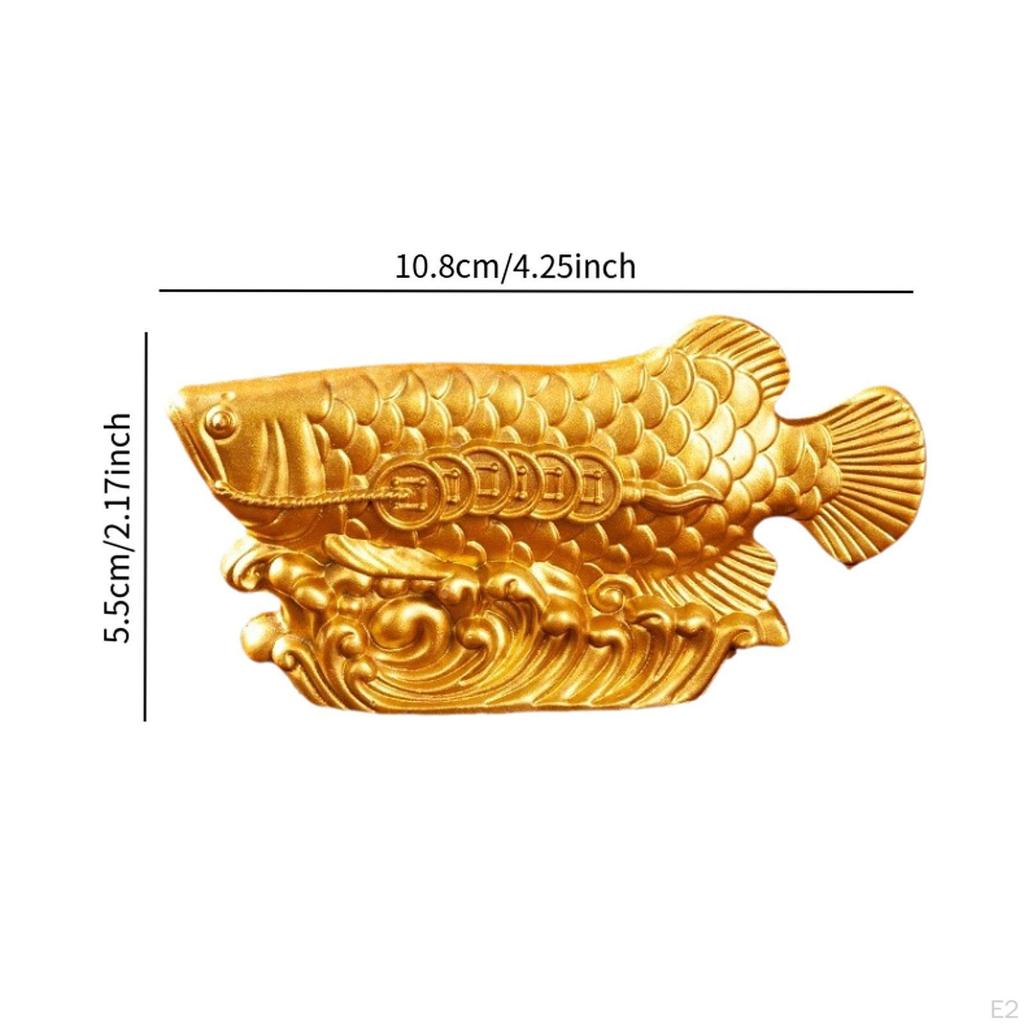 Feng Shui Wealth Arowana Fish Gold Dragon Statue Art Crafts Prosperity Sculpture for Bedroom
