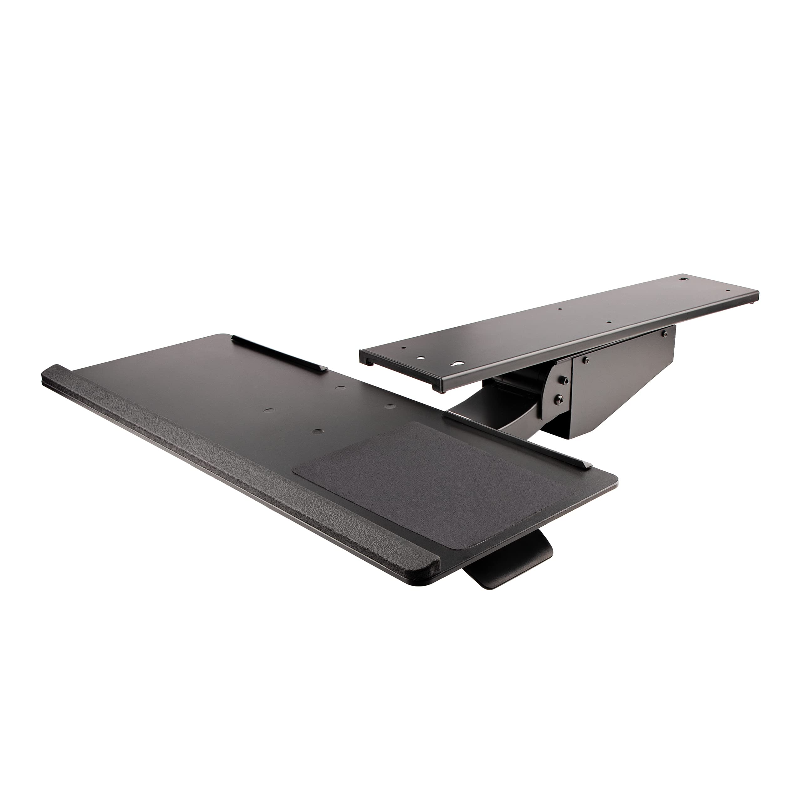 

KBTRAYADJ2 Black Keyboard Tray Full Motion Height Adjustable Keyboard Mouse Tray 255mm x 670mm Table Mountable Ergonomic Slider with Wrist Rest Mouse чёрный