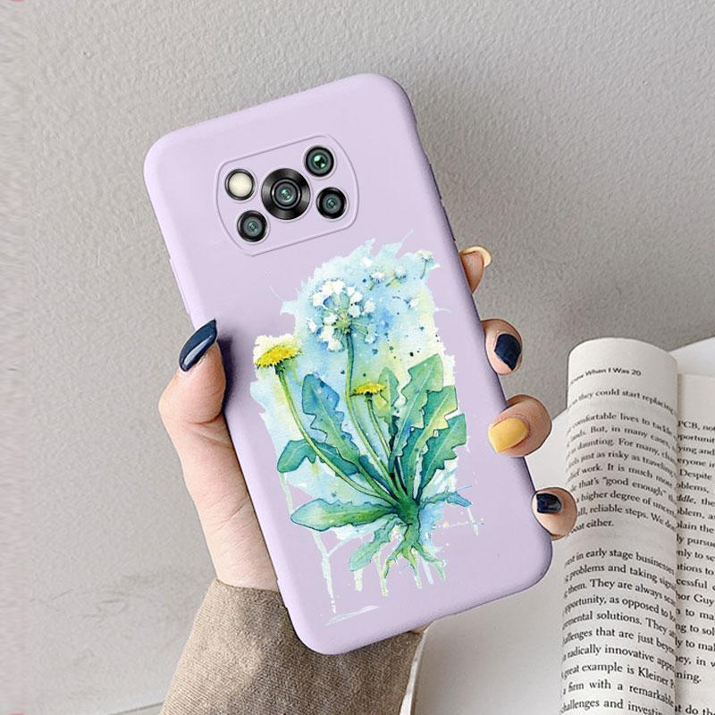 Case For Poco X3 Pro Pocox3 X 3 NFC Cute Heart Flower Back Cover Soft Silicone Matte Protective Funda For Xiaomi Poco X3 Pro Bag