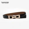 Adjustable Women's Cowhide Leather Waist Chain Belt – Stylish, Thin Belt for Dresses, Skirts, or Jeans