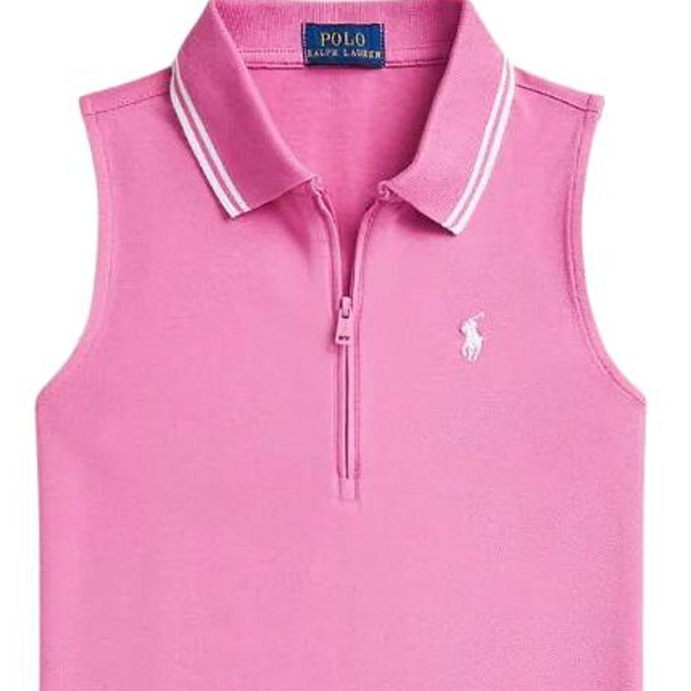 Polo Ralph Lauren Embroidered Logo Sleeveless Low Waist Midi Dress Women dresses Pink 312965016001