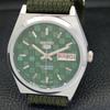 REFURBISHED JAPAN MADE SEIKO 5 AUTOMATIC MENS WATCH GREEN DIAL CUSTOM a440064-2 QV90-a440064