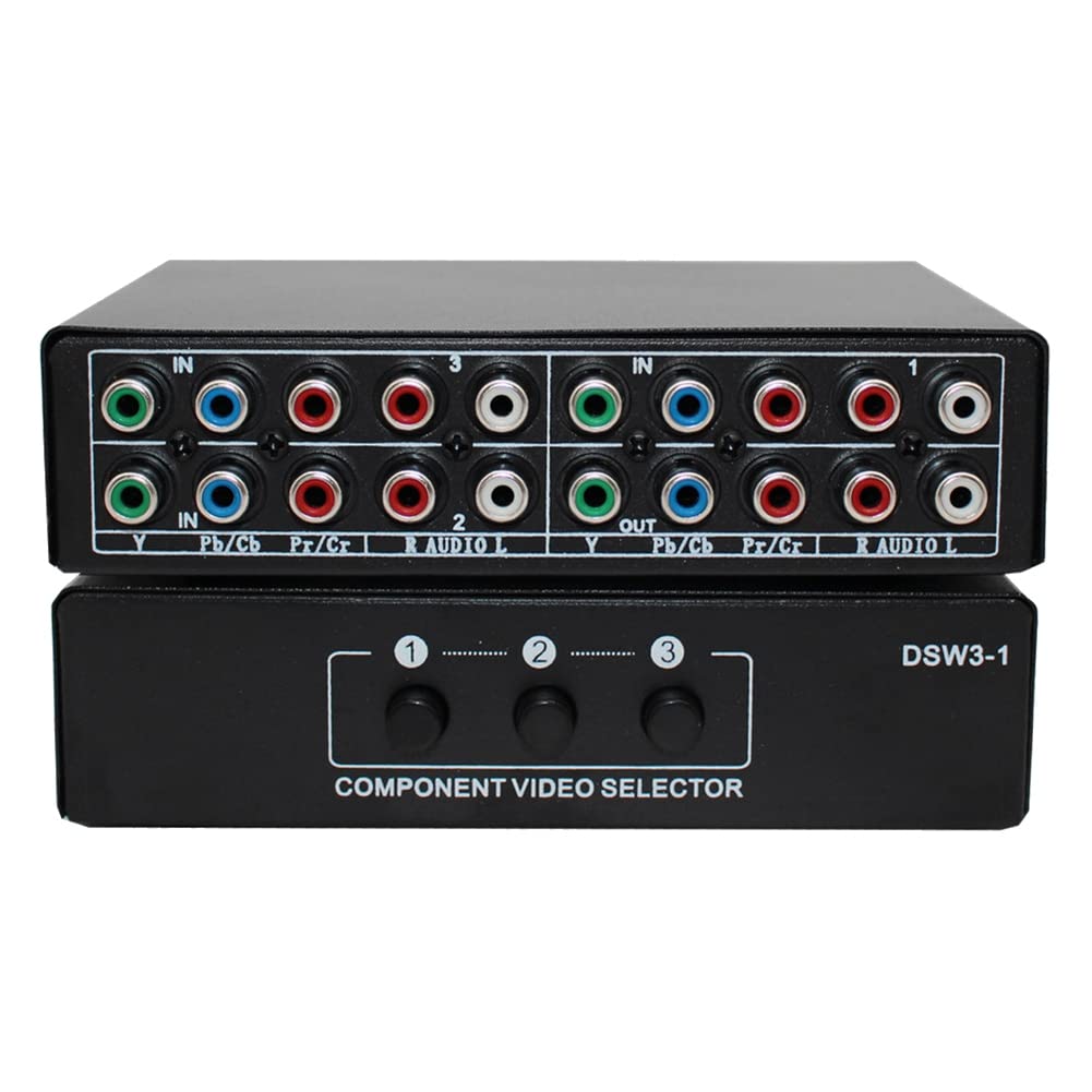 Dovhmoh RGB Component Switch 5 YPBPR Component AV for PS2 DVD Player TV Selector, 3-Way Cables, Switch, Switcher,