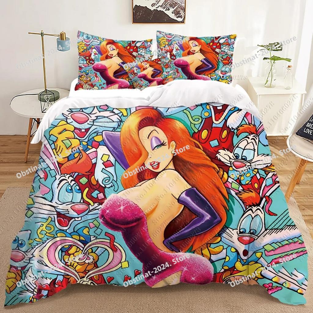 fashion Jessica Rabbit 3D Bedding Sets print duvet cover Adults_ children bed comforter birthday gift dropshipping home textiles