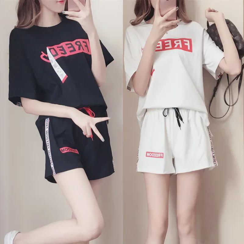 2024 Summer Women's Fashion Loose Short-Sleeve Sports Suit - Large Size Two-Piece