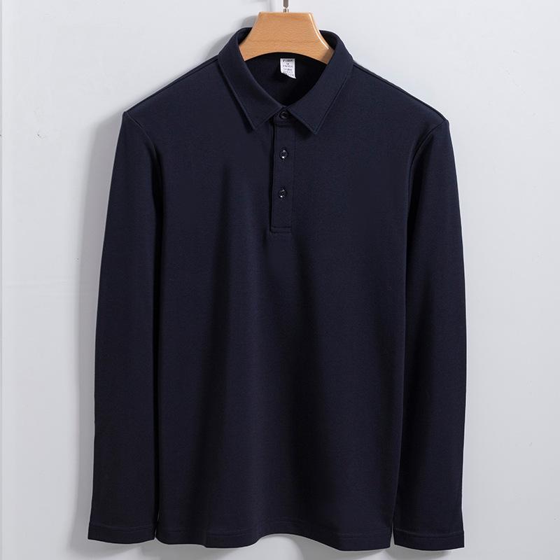 320g Modální Kapradinové Pánské Tričko s Dlouhým Rukávem Akrylová Základní Košile Podzimní Oblečení Polokošile