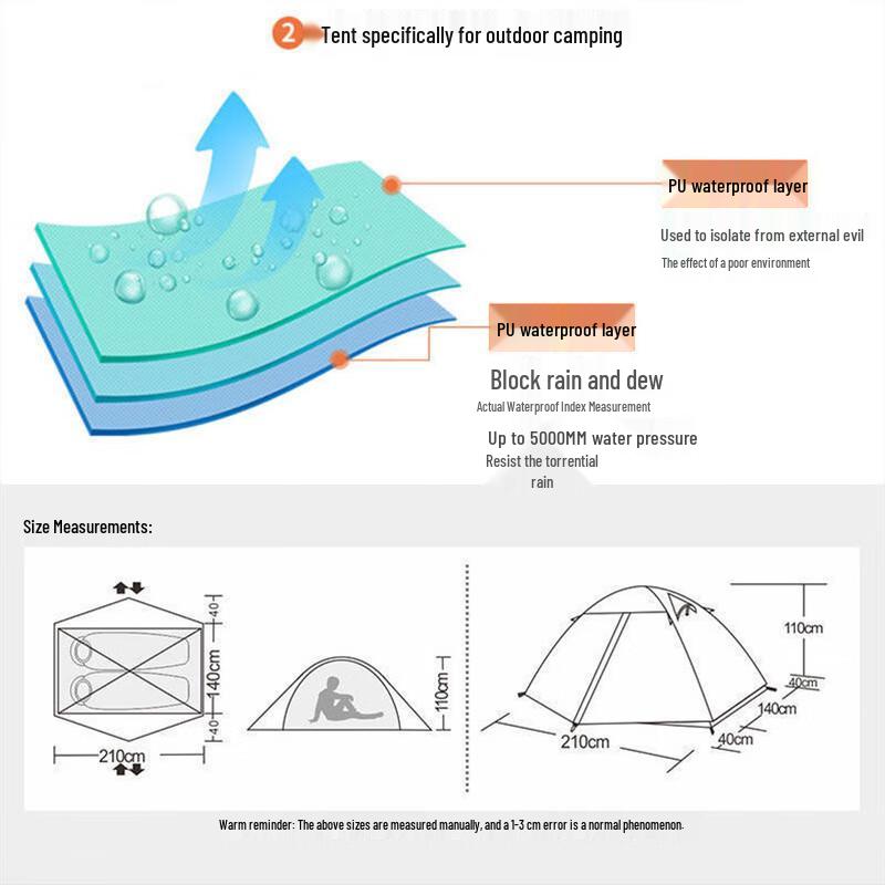 Biaofanshangrui 2-Person Double Layer Camping Tent