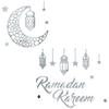 1 Sheet Mirror Effect Wall Stickers Eid Mubarak Ramadan Acrylic Moon and Star Design Festive Home Decor Window Door