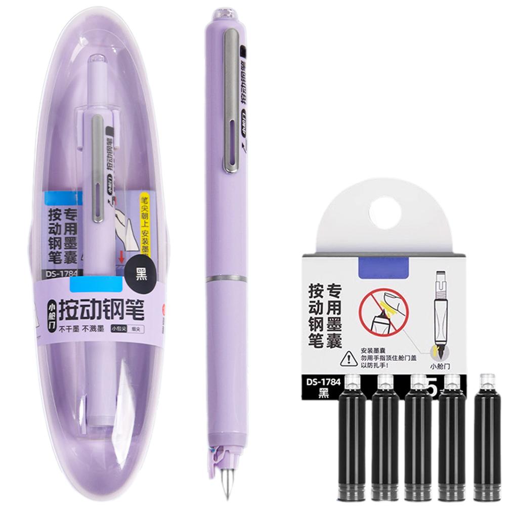 Retractable Fountain Pen Fine Nib Set With Refillable Ink Cartridges,Practice Calligraphy Writing Pen For School Office
