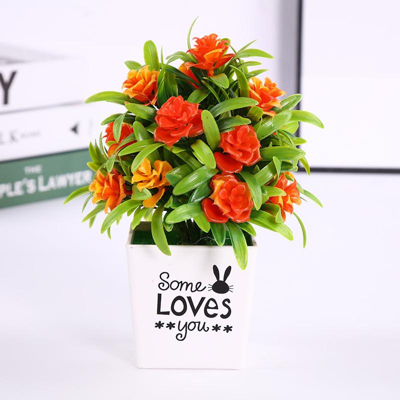 Artificial Rose Flower Letter Flower Pot Potted Plant For Living Office Room