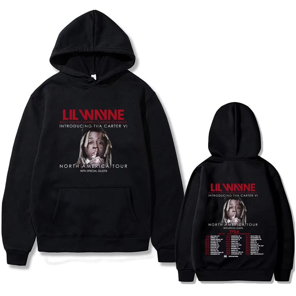 

Rapper Lil Wayne Tha Carter VI North America Tour Hoodie Men Retro Oversized Sweatshirt Male Fashion Trend Hoodies S
