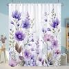 Botanical Flower Shower Curtain Colourful Flowers Green Leaves Watercolour Art Creative Polyester Shower Curtains Bathroom Decor