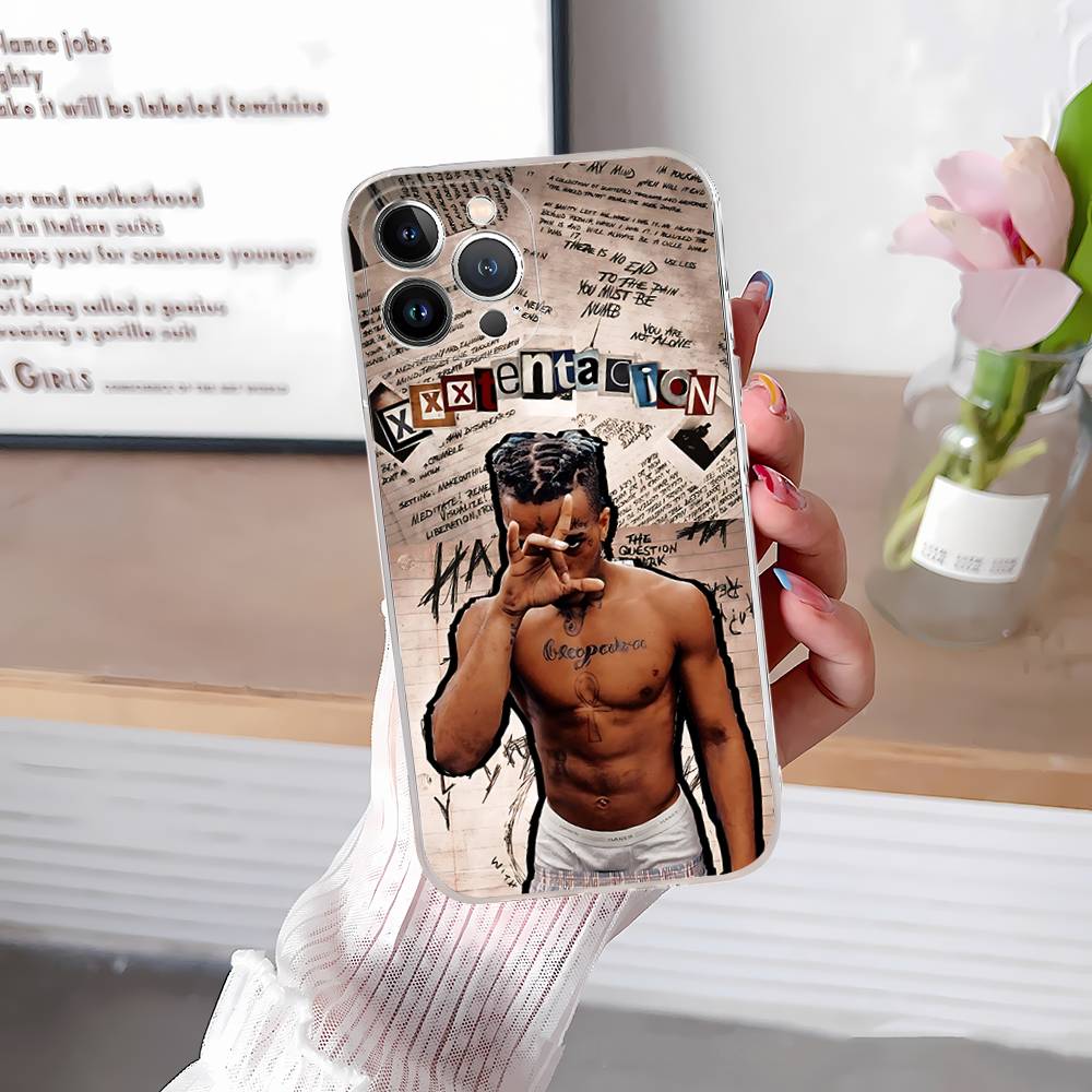 Rapper X-XXXTentacionS Transparent Phone Case For IPhone 16 15 14 13 12 11 Pro Max Plus Soft Cover