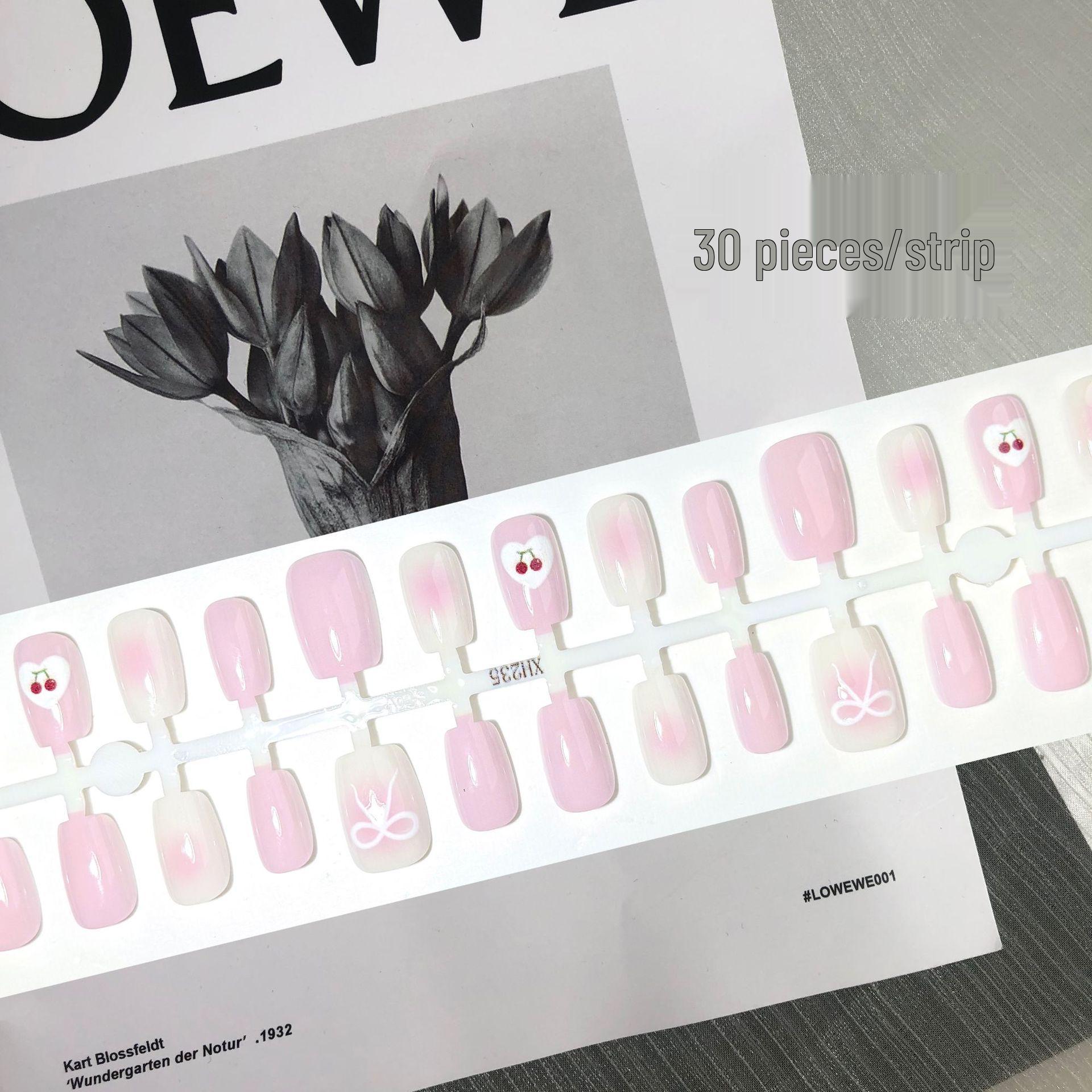 

Кремовые Омбре Розовые и Белые Накладные Ногти - Короткий Стиль Арт Патчи