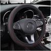 Breathable Fiber Leather Embossed Car Steering Wheel Cover For Universal Diameter 38cm For Auto Interior Accessories