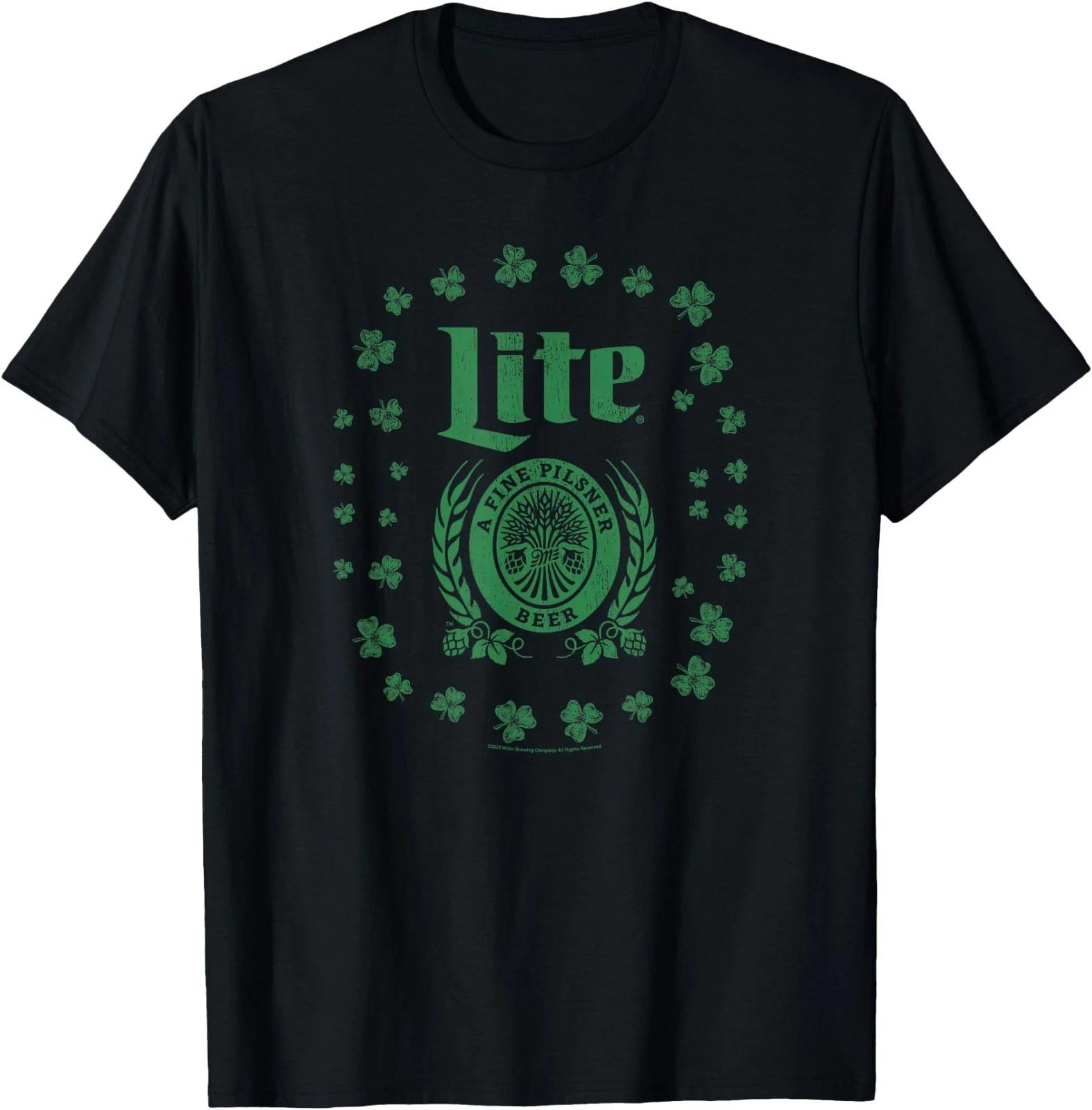 Miller Lite St. Patrick s Day A Fine Pilsner Beer Distressed T-Shirt Small 4XL