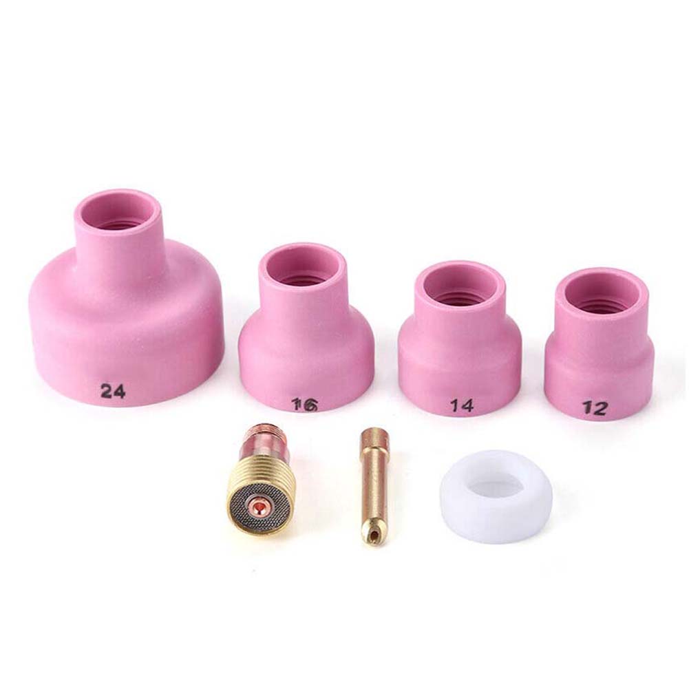 Dysze ceramiczne TIG Zestawy dysz TIG Zastosowania spawalnicze DIY Kompletny zestaw dysz spawalniczych Materiały eksploatacyjne Zestaw spawalniczy 7 sztuk