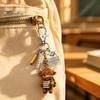 Highland Cow Keychain Holding Book Keychain, Cattle Keyring Pendant, Backpack Handbags Students Charm Decorative Charm, Back To School Gift