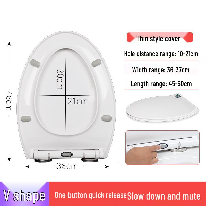 TLXT Universell Smal Mjukstängande Snabbfäste Toalettsits