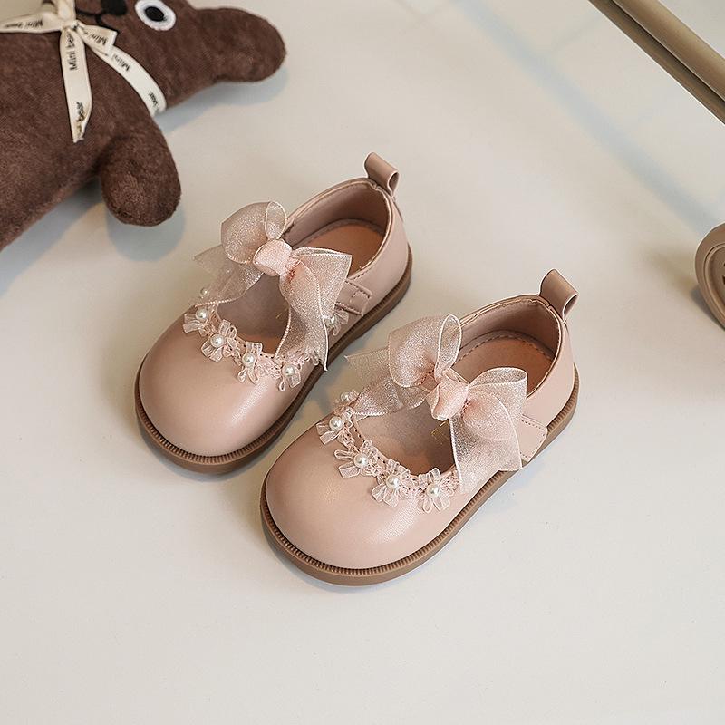 2025 Spring White Princess Shoes: Soft Sole Leather Dress Shoes for Girls