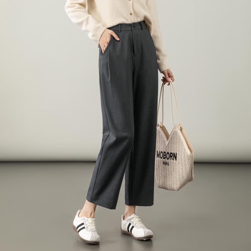 Lyocell Wool Women's High-Waist Slimming Black Harem Pants - Autumn 2025 Collection
