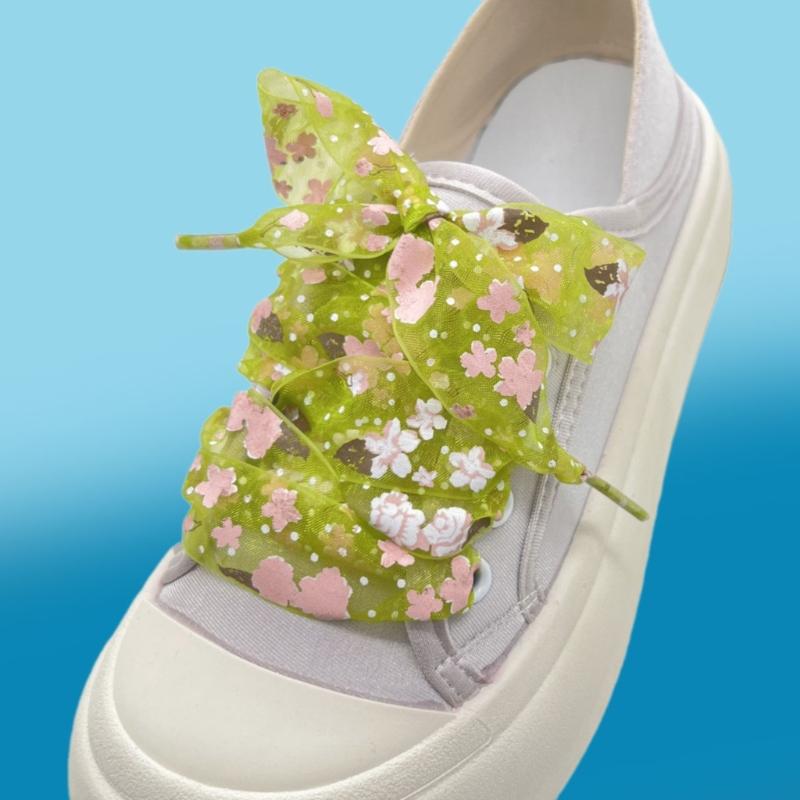 Organza Printed Transparent Shoe Laces For Sneakers Casual Shoes Universal Fit Breathable Lightweight Design