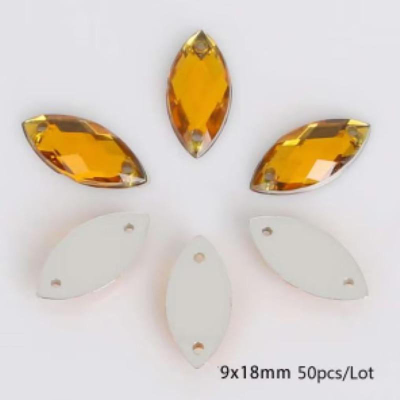 Handmade Beads Two Holes Flat Bottom Acrylic Drill Diy Costume Jewelry Accessories Horse Eye Shape Grid Surface Hand Sewing Drill Claw Drill Material