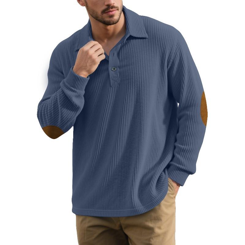 Autumn and winter new sweater lapel men's street trend buckle access control sleeve corduroy