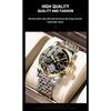 POEDAGAR Automatic Mechanical Watch Men Tourbillon Skeleton Wristwatch Calendar Week Display Leather Strap